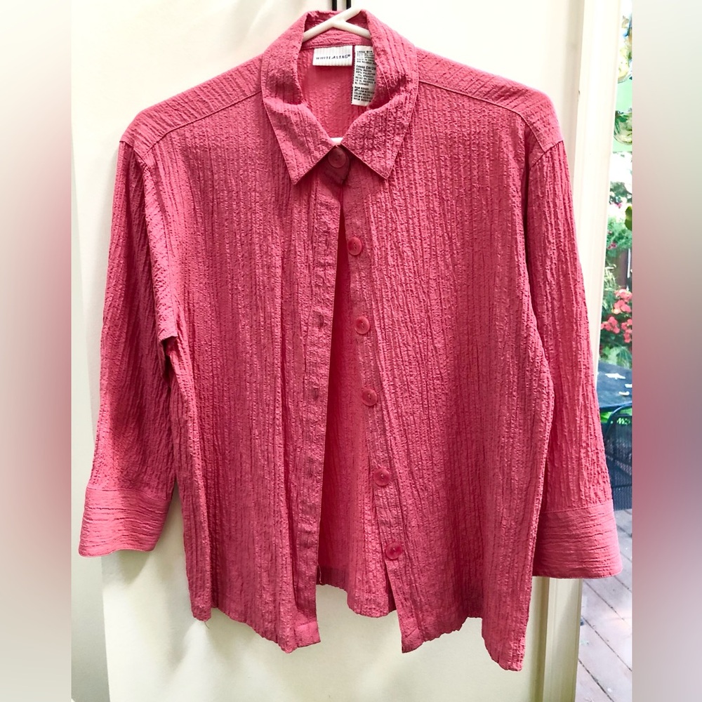 Women's Dusty Rose Textured Button-Up Top